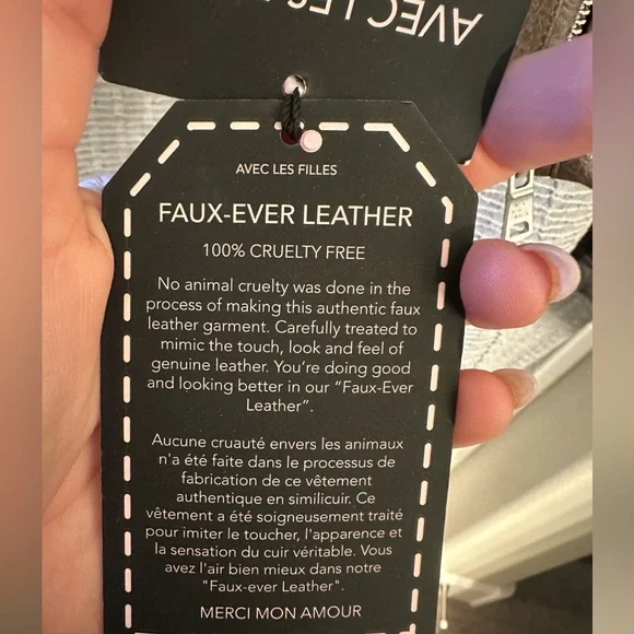 NWT - Textured Brown Leather Jacket -Sz L - Picture 6 of 11